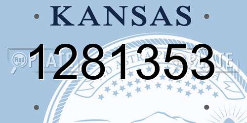 1281353 Kansas License Plate