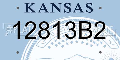 12813B2 Kansas License Plate