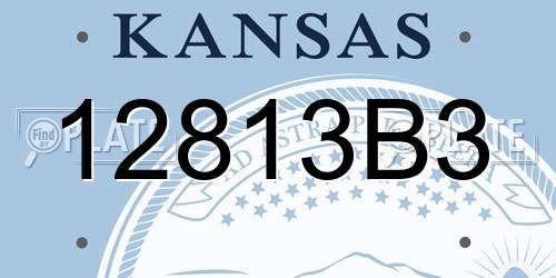 12813B3 Kansas License Plate