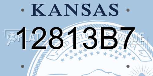 12813B7 Kansas License Plate