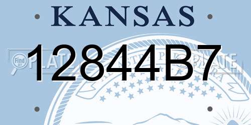 12844B7 Kansas License Plate