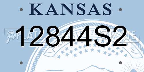 12844S2 Kansas License Plate