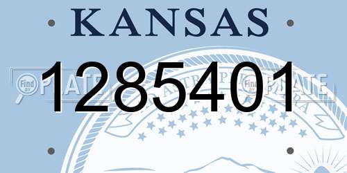 1285401 Kansas License Plate