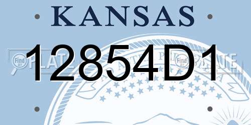 12854D1 Kansas License Plate
