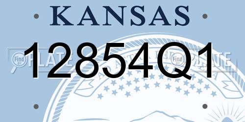 12854Q1 Kansas License Plate