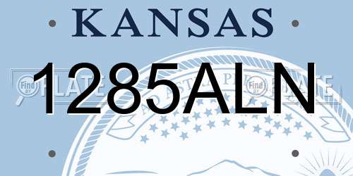 1285ALN Kansas License Plate