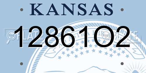 12861O2 Kansas License Plate