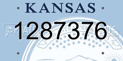 1287376 Kansas License Plate