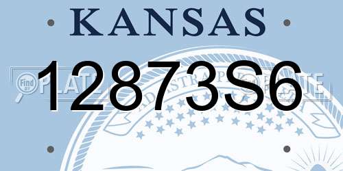12873S6 Kansas License Plate