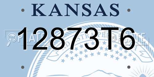 12873T6 Kansas License Plate