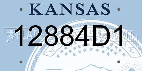 12884D1 Kansas License Plate
