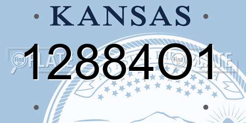 12884O1 Kansas License Plate