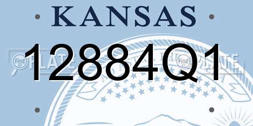 12884Q1 Kansas License Plate