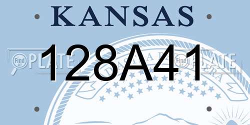 128A41 Kansas License Plate