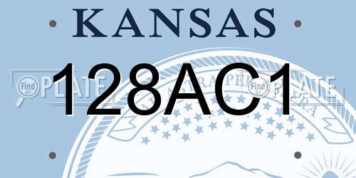128AC1 Kansas License Plate
