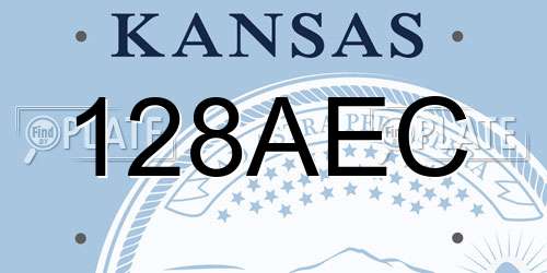 128AEC Kansas License Plate