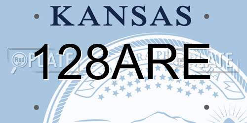 128ARE Kansas License Plate