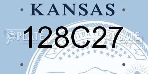 128C27 Kansas License Plate