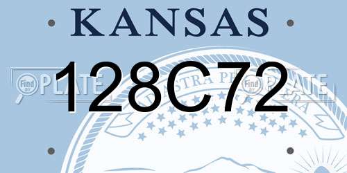 128C72 Kansas License Plate