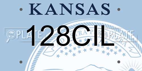 128CIL Kansas License Plate