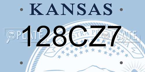 128CZ7 Kansas License Plate