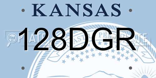 128DGR Kansas License Plate