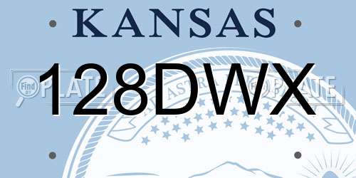 128DWX Kansas License Plate