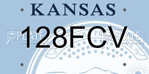 128FCV Kansas License Plate