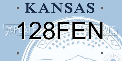 128FEN Kansas License Plate