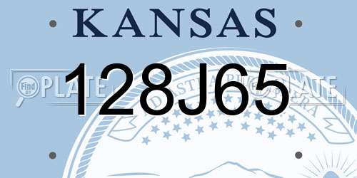 128J65 Kansas License Plate