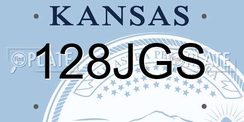 128JGS Kansas License Plate