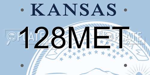 128MET Kansas License Plate