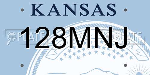 128MNJ Kansas License Plate