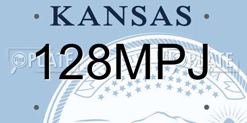 128MPJ Kansas License Plate