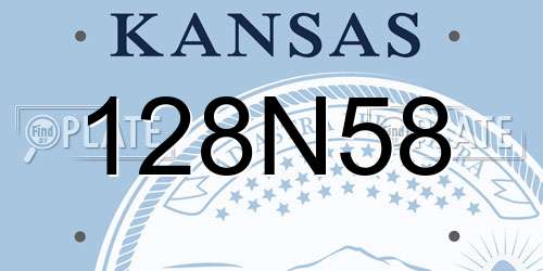 128N58 Kansas License Plate