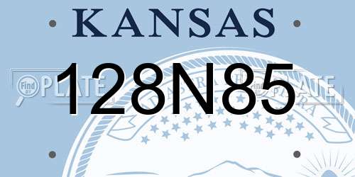 128N85 Kansas License Plate
