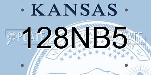 128NB5 Kansas License Plate