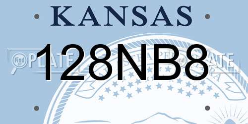 128NB8 Kansas License Plate
