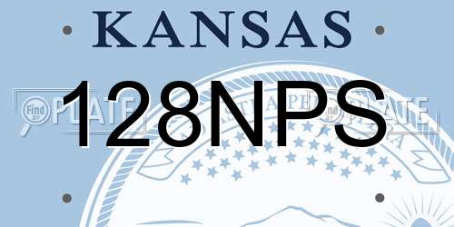128NPS Kansas License Plate