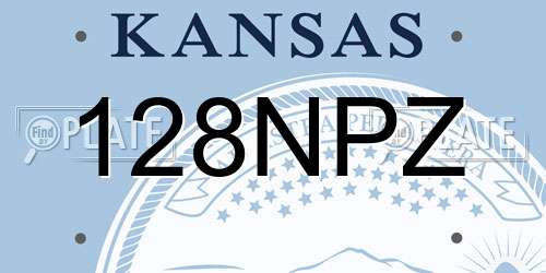 128NPZ Kansas License Plate
