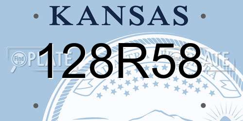 128R58 Kansas License Plate