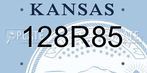 128R85 Kansas License Plate