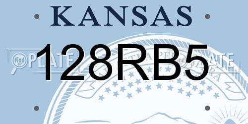 128RB5 Kansas License Plate