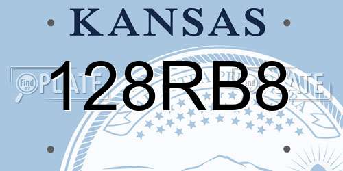128RB8 Kansas License Plate