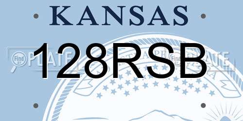 128RSB Kansas License Plate