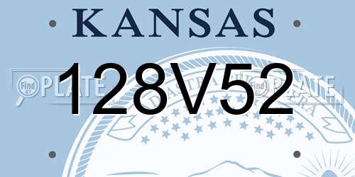 128V52 Kansas License Plate