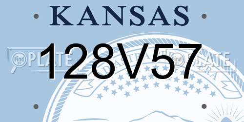 128V57 Kansas License Plate
