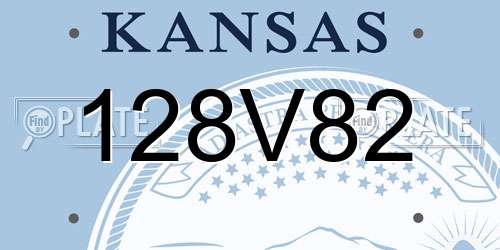 128V82 Kansas License Plate