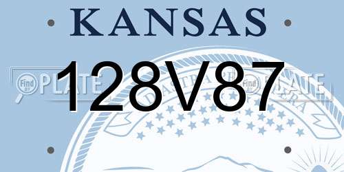 128V87 Kansas License Plate