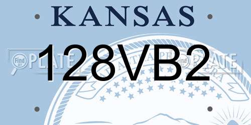 128VB2 Kansas License Plate